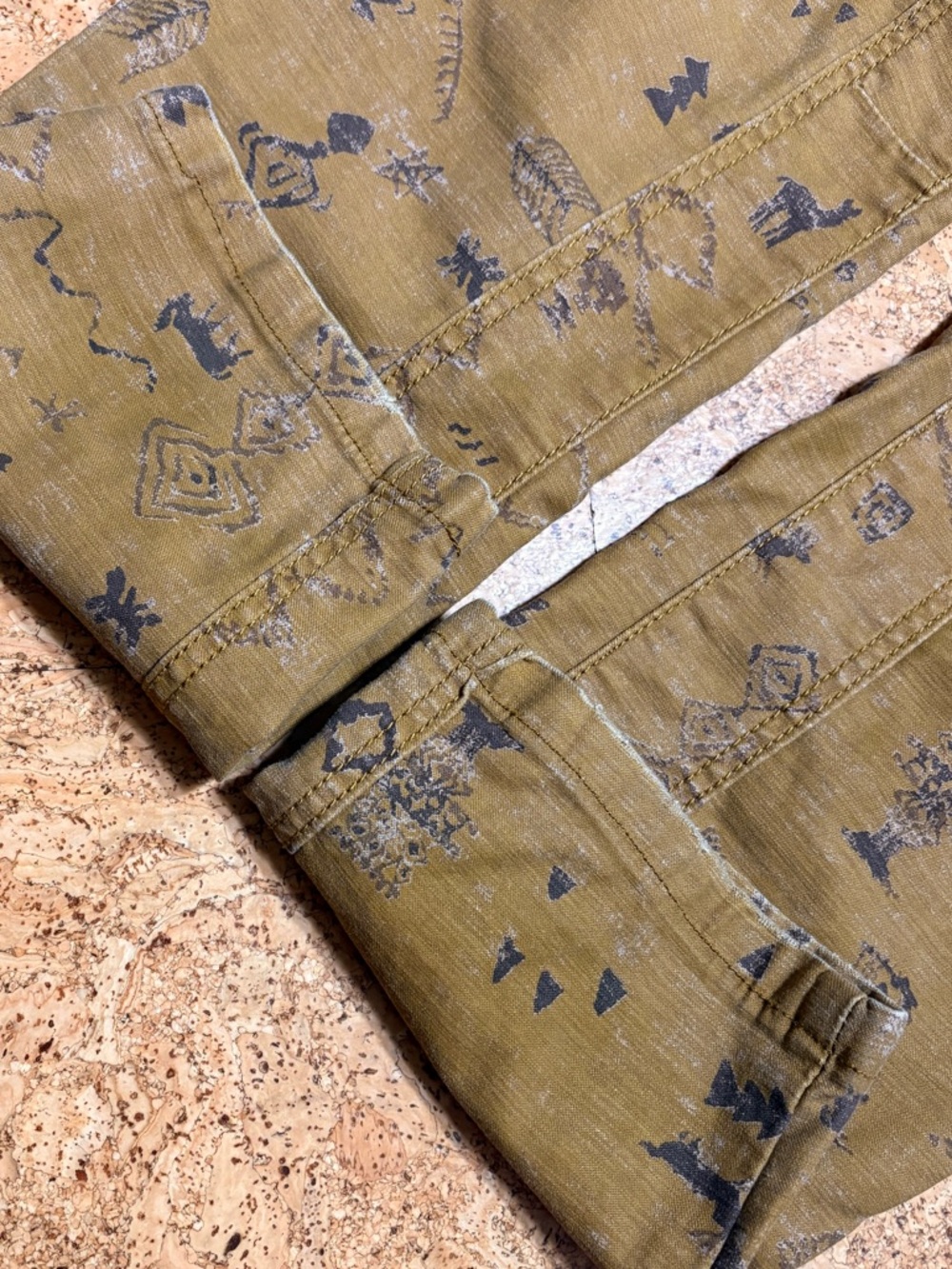 Pilcro The Wanderer Utility Trouser In Ochre Print Sz 26 - Picture 15 of 16